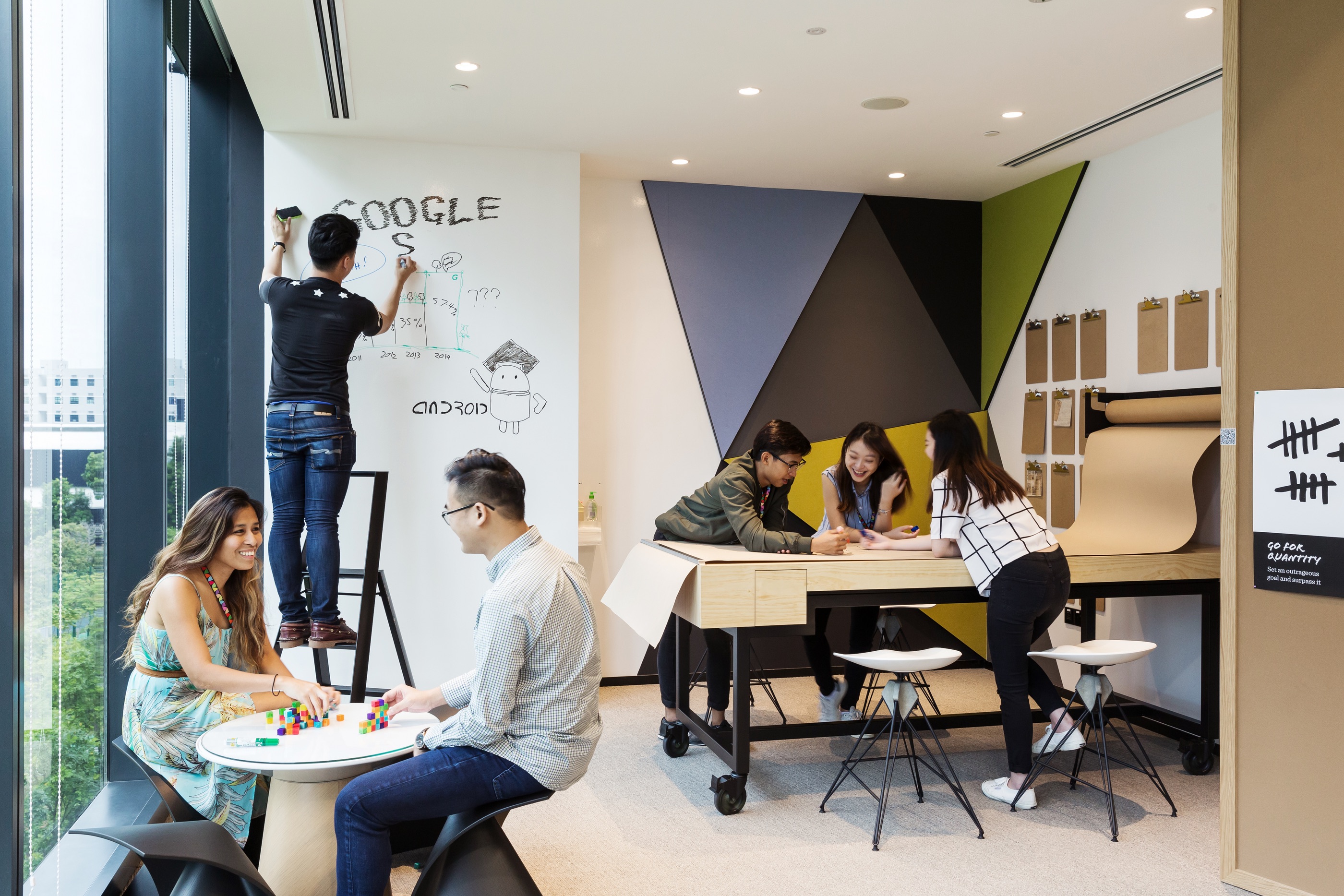 Google meeting room designed for collaboration and creative brainstorming