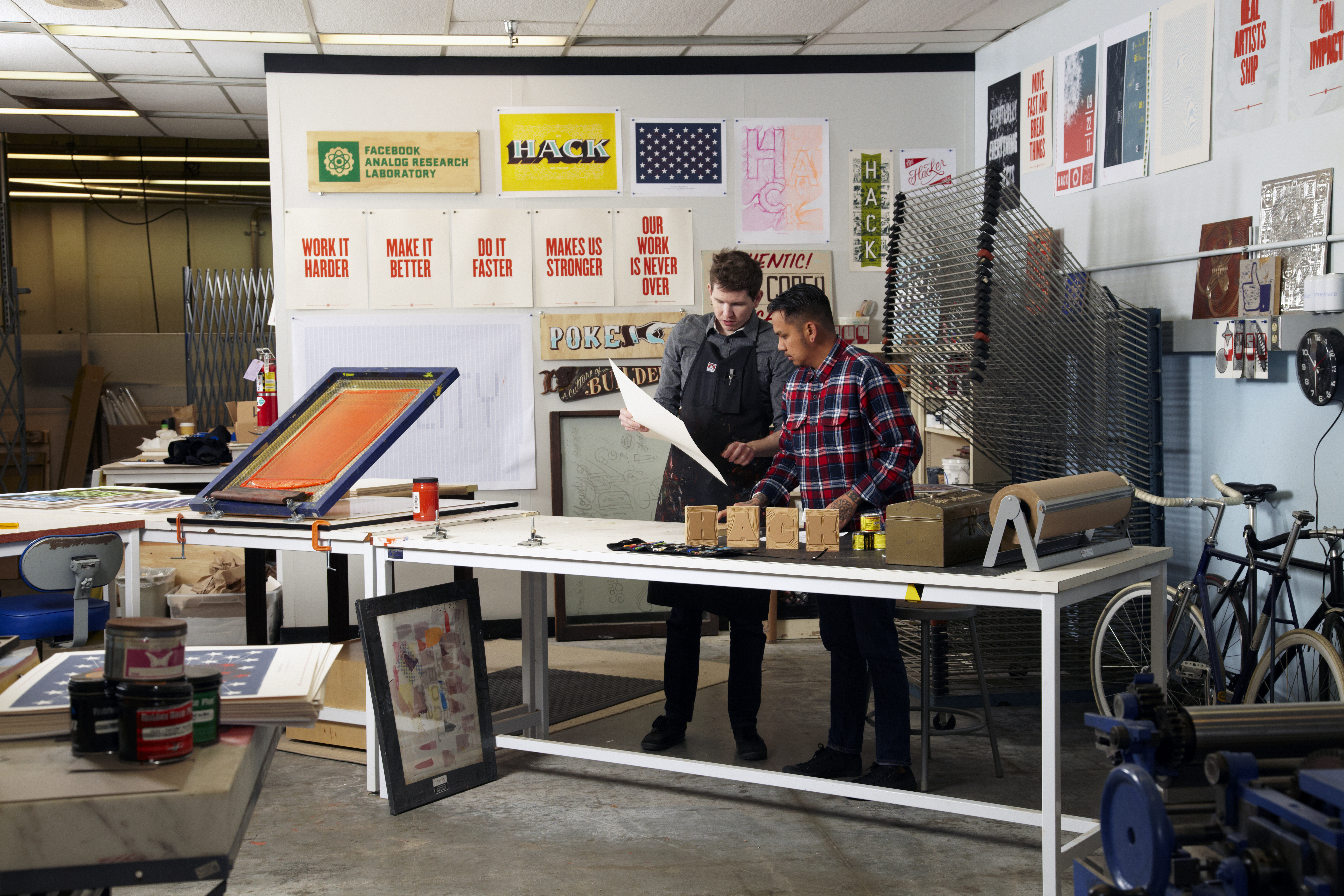 Facebook's Ben Barry and Everett Katigbak in the original Analog Lab.